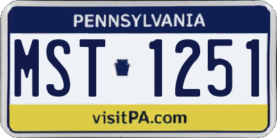 PA license plate MST1251