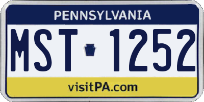 PA license plate MST1252