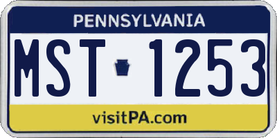 PA license plate MST1253