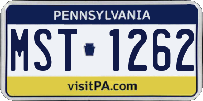 PA license plate MST1262