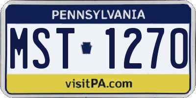 PA license plate MST1270