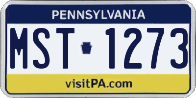 PA license plate MST1273