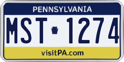 PA license plate MST1274