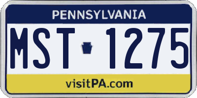 PA license plate MST1275