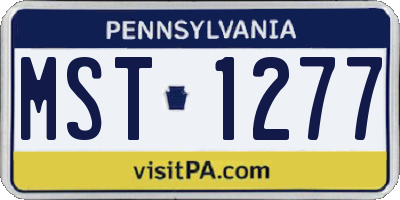 PA license plate MST1277