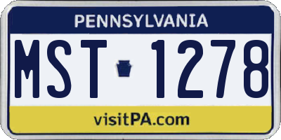 PA license plate MST1278