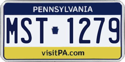PA license plate MST1279