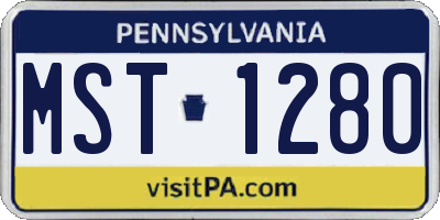 PA license plate MST1280