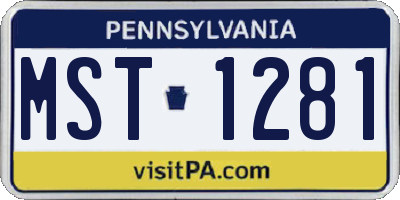PA license plate MST1281