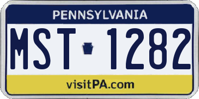 PA license plate MST1282