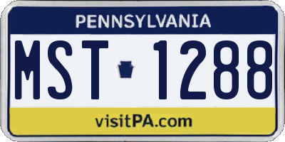 PA license plate MST1288