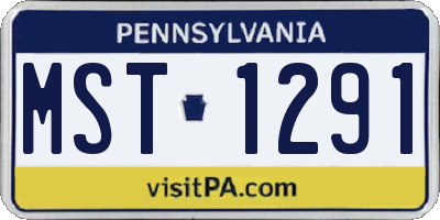 PA license plate MST1291