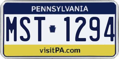 PA license plate MST1294