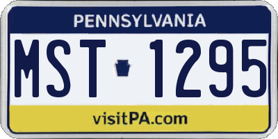 PA license plate MST1295