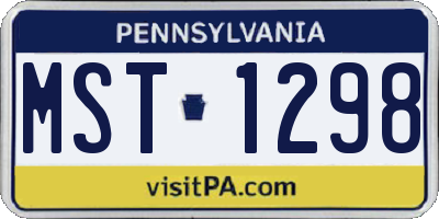 PA license plate MST1298