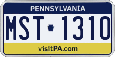PA license plate MST1310