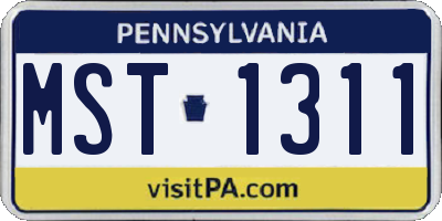 PA license plate MST1311