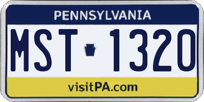 PA license plate MST1320