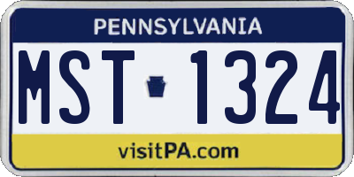 PA license plate MST1324