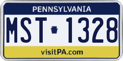 PA license plate MST1328
