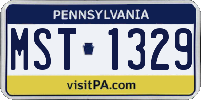 PA license plate MST1329