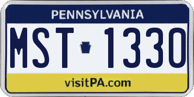 PA license plate MST1330