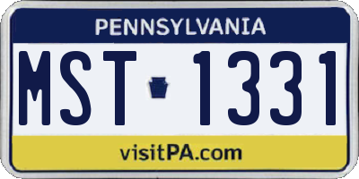 PA license plate MST1331