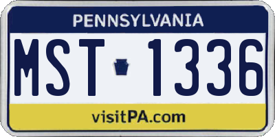 PA license plate MST1336