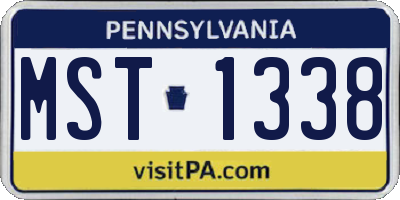 PA license plate MST1338