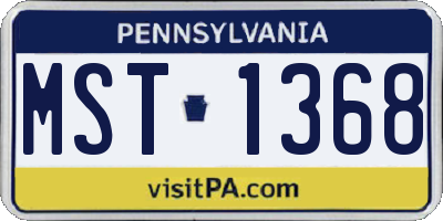PA license plate MST1368