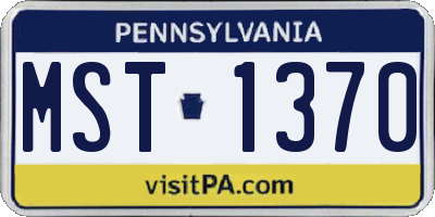 PA license plate MST1370
