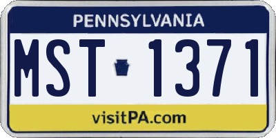 PA license plate MST1371