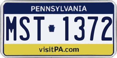 PA license plate MST1372