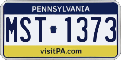 PA license plate MST1373