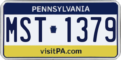 PA license plate MST1379