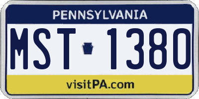PA license plate MST1380