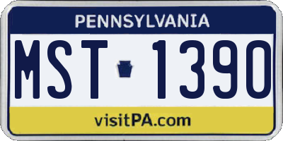 PA license plate MST1390
