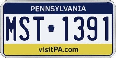 PA license plate MST1391