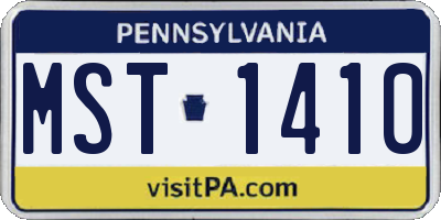 PA license plate MST1410