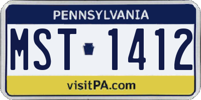 PA license plate MST1412