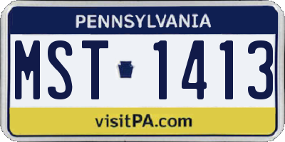 PA license plate MST1413