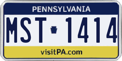 PA license plate MST1414