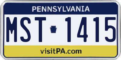 PA license plate MST1415