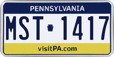 PA license plate MST1417