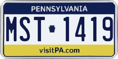 PA license plate MST1419