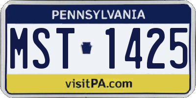 PA license plate MST1425