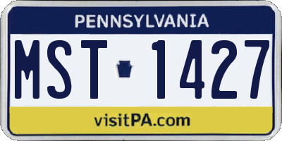 PA license plate MST1427