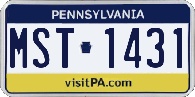 PA license plate MST1431
