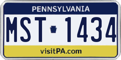 PA license plate MST1434