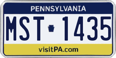 PA license plate MST1435